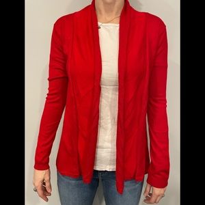 Zara open red knit cardigan